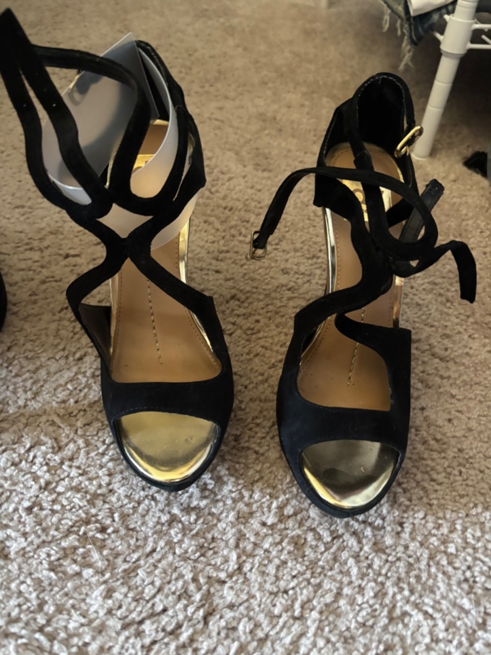 Dolce Vita Black Lace Up Stiletto Heels - Picture 6 of 13